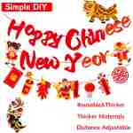 Happy Chinese New Year Banner Year of Dragon Banner Lunar New Year 2025 Decorations Chinese New Year Garland NYE Backdrop For Home Office Party Supplies