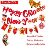 Happy Chinese New Year Banner Year of Dragon Banner Lunar New Year 2025 Decorations Chinese New Year Garland NYE Backdrop For Home Office Party Supplies