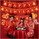 Happy Chinese New Year Banners Spring Festival Party Decorations Lunar New Year Banners Year of the Snake Hanging Decoration for 2025 Chinese New Year Party Supplies