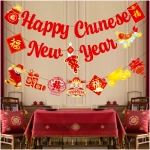 Happy Chinese New Year Party Banner 2025 Chinese New Year Decorations Lunar New Year Banner Spring Festival Lunar New Year Decor for 2025 Chinese New Year Party Banner Year of...