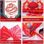 HOWAF Chinese New Year's Decoration Door Banner, Large Fabric 2025 New Year's Eve Party Door Cover, Year of the Snake Backdrop Banner for Spring Festival Party Supplies, Red...