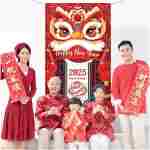 HOWAF Chinese New Year's Decoration Door Banner, Large Fabric 2025 New Year's Eve Party Door Cover, Year of the Snake Backdrop Banner for Spring Festival Party Supplies, Red...