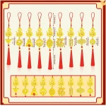 JULMELON 20PCS Chinese New Year Decorations 2025 Year of The Snake Gold Feng Shui Hanging Pendants Chinese Knot Good Lucky Ornaments for Car Spring Festival Lunar New Year...