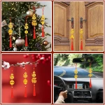 JULMELON 20PCS Chinese New Year Decorations 2025 Year of The Snake Gold Feng Shui Hanging Pendants Chinese Knot Good Lucky Ornaments for Car Spring Festival Lunar New Year...