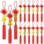 JULMELON 20PCS Chinese New Year Decorations 2025 Year of The Snake Gold Feng Shui Hanging Pendants Chinese Knot Good Lucky Ornaments for Car Spring Festival Lunar New Year...