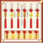 JULMELON 20PCS Chinese New Year Decorations 2025 Year of The Snake Gold Feng Shui Hanging Pendants Chinese Knot Good Lucky Ornaments for Car Spring Festival Lunar New Year...