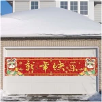 Large 2025 Chinese New Year Banner for Fence Chinese New Year Decorations 2025 Snake Lunar New Year Spring Festival Decorations and Supplies for Home