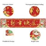 Large 2025 Chinese New Year Banner for Fence Chinese New Year Decorations 2025 Snake Lunar New Year Spring Festival Decorations and Supplies for Home