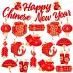 LARRAZABAL Chinese New Year Decorations 2025, Lunar Chinese New Year Decorations Include Chinese New Year Banners and Hanging Swirls for Home Office, Chinese New Year 2025 Party...