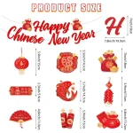 LARRAZABAL Chinese New Year Decorations 2025, Lunar Chinese New Year Decorations Include Chinese New Year Banners and Hanging Swirls for Home Office, Chinese New Year 2025 Party...