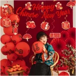 LARRAZABAL Chinese New Year Decorations 2025, Lunar Chinese New Year Decorations Include Chinese New Year Banners and Hanging Swirls for Home Office, Chinese New Year 2025 Party...