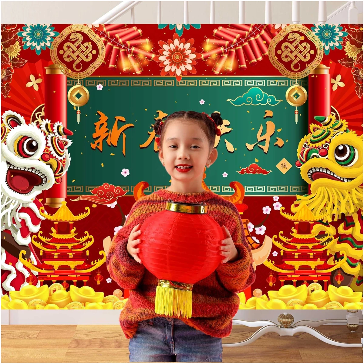 Lofaris 2025 Chinese New Year Banner - Year of The Snake Kids Party Decoration, Lunar New Year Celebration Backdrop, 70.8 x 43.3 Inch - Chinese Spring Festival Decor for Home &...