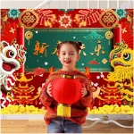 Lofaris 2025 Chinese New Year Banner - Year of The Snake Kids Party Decoration, Lunar New Year Celebration Backdrop, 70.8 x 43.3 Inch - Chinese Spring Festival Decor for Home &...