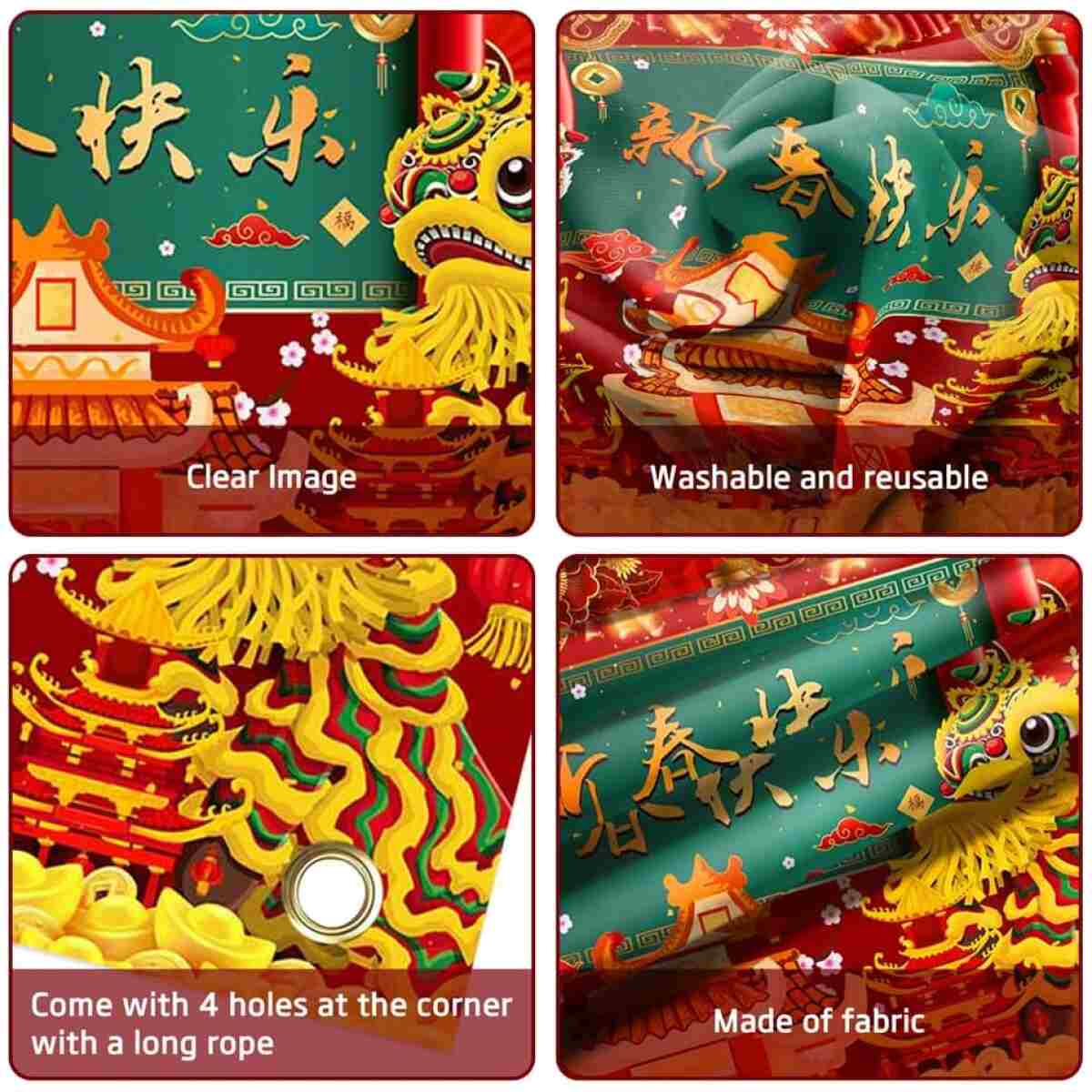 Lofaris 2025 Chinese New Year Banner - Year of The Snake Kids Party Decoration, Lunar New Year Celebration Backdrop, 70.8 x 43.3 Inch - Chinese Spring Festival Decor for Home &...