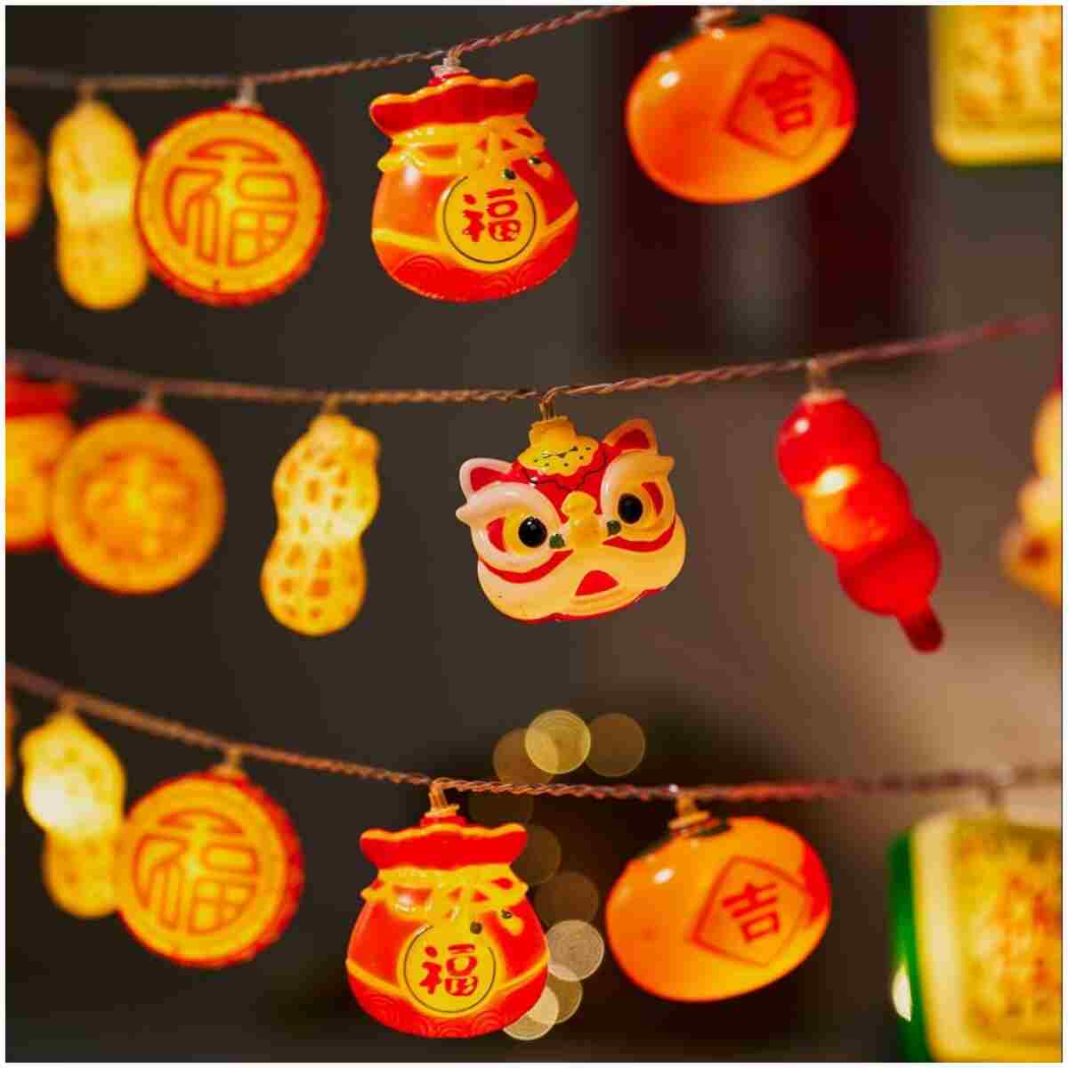 LOLStar Chinese New Year Decorations 2025, Lunar New Year String Lights 20 LED Window Lights Battery Operated (Not Included), Timer Function & 8 Flashing Modes, Spring Festival...