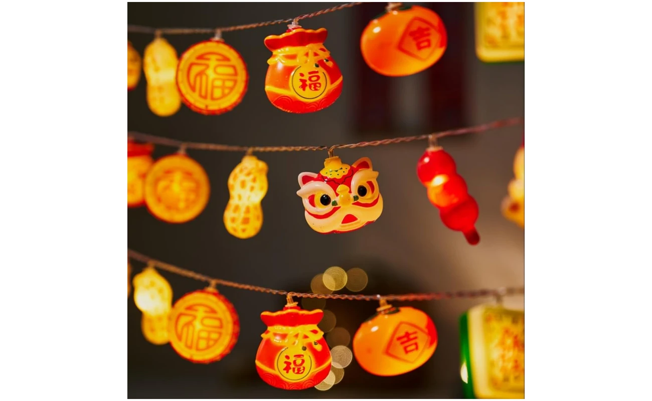 LOLStar Chinese New Year Decorations 2025, Lunar New Year String Lights 20 LED Window Lights Battery Operated (Not Included), Timer Function & 8 Flashing Modes, Spring Festival...