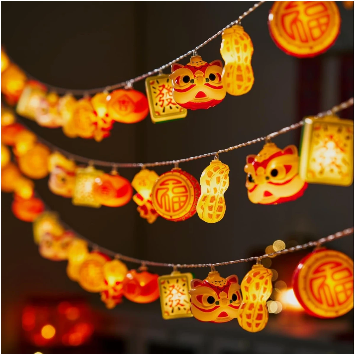 LOLStar Chinese New Year Decorations 2025, Lunar New Year String Lights 20 LED Window Lights Battery Operated (Not Included), Timer Function & 8 Flashing Modes, Spring Festival...