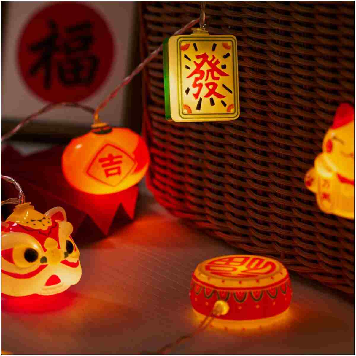 LOLStar Chinese New Year Decorations 2025, Lunar New Year String Lights 20 LED Window Lights Battery Operated (Not Included), Timer Function & 8 Flashing Modes, Spring Festival...