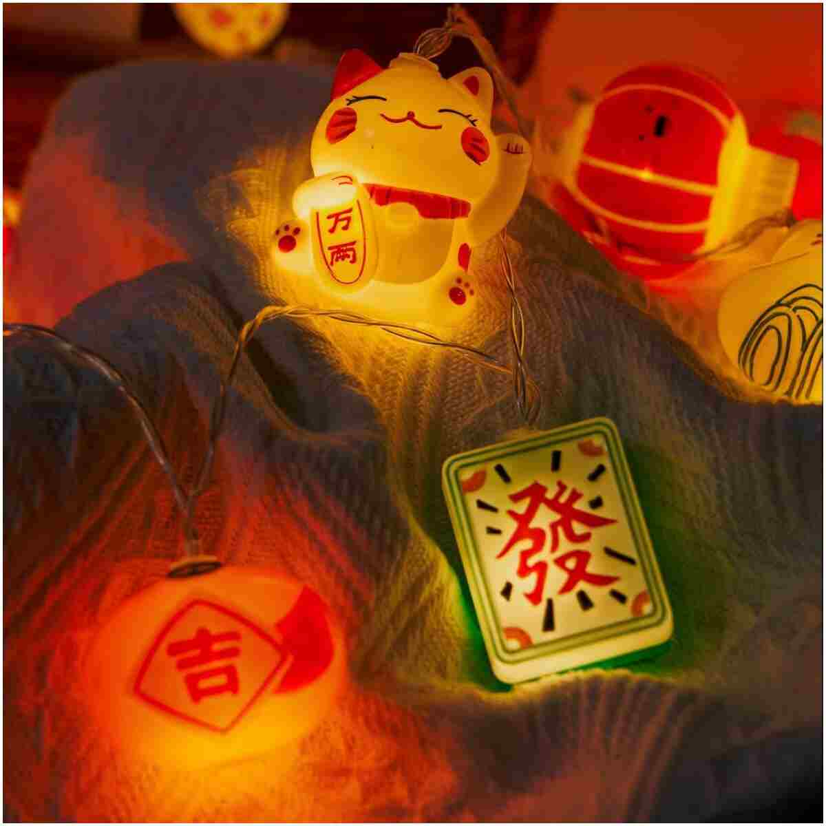 LOLStar Chinese New Year Decorations 2025, Lunar New Year String Lights 20 LED Window Lights Battery Operated (Not Included), Timer Function & 8 Flashing Modes, Spring Festival...