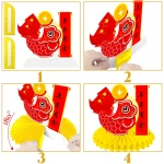 Lunar New Year Honeycomb Centerpieces 2025 Chinese New Year Table Centerpieces Spring Festival Party Centerpieces for Happy Chinese New Year Year of The Snake Party Supplies
