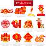 Lunar New Year Honeycomb Centerpieces 2025 Chinese New Year Table Centerpieces Spring Festival Party Centerpieces for Happy Chinese New Year Year of The Snake Party Supplies