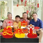Lunar New Year Honeycomb Centerpieces 2025 Chinese New Year Table Centerpieces Spring Festival Party Centerpieces for Happy Chinese New Year Year of The Snake Party Supplies