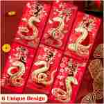 OHOME Chinese New Year Red Envelopes - 2025 New Years Eve Party Supplies | New Years Decorations - Lunar New Year Envelopes | Chinese New Year Gifts - Lunar New Year Gifts | Red...