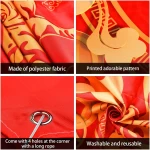 Sumind 2025 Happy Chinese New Year Large Decoration 72.8 x 43.3 Inch The Year of The Snake Fabric Backdrop, Booth Red Flowers Lucky Cloud Background Banner for Holiday Spring...
