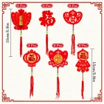 Whaline 36 Pieces Chinese New Year Decorations Chinese Knot Pendant Red Hanging Ornaments,Lucky Fu Pendants for New Year Home Office Car Trees Spring Festival New Year...