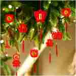 Whaline 36 Pieces Chinese New Year Decorations Chinese Knot Pendant Red Hanging Ornaments,Lucky Fu Pendants for New Year Home Office Car Trees Spring Festival New Year...