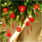 Whaline 36 Pieces Chinese New Year Decorations Chinese Knot Pendant Red Hanging Ornaments,Lucky Fu Pendants for New Year Home Office Car Trees Spring Festival New Year...