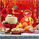 Winlyn Bulk Chinese New Year Party Decorations Oriental Hanging Red Lanterns Lucky Garland Party Swirls New Year Banner Honeycomb Balls for Asian Lunar New Year Snake Year...