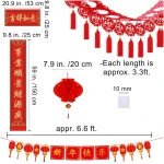 Winlyn Bulk Chinese New Year Party Decorations Oriental Hanging Red Lanterns Lucky Garland Party Swirls New Year Banner Honeycomb Balls for Asian Lunar New Year Snake Year...