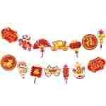 Year of the Snake Garland 2025 Chinese New Year Flag Banner Happy New Year Decoration China Party Spring Chinese New Year Banners Garland (Snake)