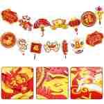 Year of the Snake Garland 2025 Chinese New Year Flag Banner Happy New Year Decoration China Party Spring Chinese New Year Banners Garland (Snake)