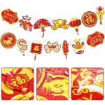 Year of the Snake Garland 2025 Chinese New Year Flag Banner Happy New Year Decoration China Party Spring Chinese New Year Banners Garland (Snake)