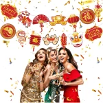 Year of the Snake Garland 2025 Chinese New Year Flag Banner Happy New Year Decoration China Party Spring Chinese New Year Banners Garland (Snake)