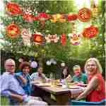 Year of the Snake Garland 2025 Chinese New Year Flag Banner Happy New Year Decoration China Party Spring Chinese New Year Banners Garland (Snake)