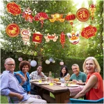 Year of the Snake Garland 2025 Chinese New Year Flag Banner Happy New Year Decoration China Party Spring Chinese New Year Banners Garland (Snake)