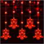 2025 LED Chinese Spring Festival Hanging Ornament Lunar New Year Chinese Knot Hanging Decor for Home Wall Door Window Spring Festival Decorations Plug(Lucky Spring)
