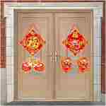 2Pcs Chinese New Year Door Decorations, Year of Snake 2025 Welcome Sign, Spring Festival Hanging Decoration, Fu Welcome Sign for Chinese New Year Door Wall Indoor Outdoor...