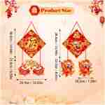 2Pcs Chinese New Year Door Decorations, Year of Snake 2025 Welcome Sign, Spring Festival Hanging Decoration, Fu Welcome Sign for Chinese New Year Door Wall Indoor Outdoor...