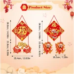 2Pcs Chinese New Year Door Decorations, Year of Snake 2025 Welcome Sign, Spring Festival Hanging Decoration, Fu Welcome Sign for Chinese New Year Door Wall Indoor Outdoor...