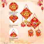 2Pcs Chinese New Year Door Decorations, Year of Snake 2025 Welcome Sign, Spring Festival Hanging Decoration, Fu Welcome Sign for Chinese New Year Door Wall Indoor Outdoor...