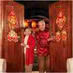 2Pcs Chinese New Year Door Decorations, Year of Snake 2025 Welcome Sign, Spring Festival Hanging Decoration, Fu Welcome Sign for Chinese New Year Door Wall Indoor Outdoor...