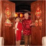 2Pcs Chinese New Year Door Decorations, Year of Snake 2025 Welcome Sign, Spring Festival Hanging Decoration, Fu Welcome Sign for Chinese New Year Door Wall Indoor Outdoor...