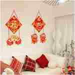2Pcs Chinese New Year Door Decorations, Year of Snake 2025 Welcome Sign, Spring Festival Hanging Decoration, Fu Welcome Sign for Chinese New Year Door Wall Indoor Outdoor...