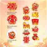 2Pcs Year of Snake 2025 Door Decorations, Chinese New Year Welcome Sign, Spring Festival Hanging Decoration, Couplets Banner for Chinese New Year Door Wall Indoor Outdoor...