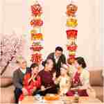2Pcs Year of Snake 2025 Door Decorations, Chinese New Year Welcome Sign, Spring Festival Hanging Decoration, Couplets Banner for Chinese New Year Door Wall Indoor Outdoor...