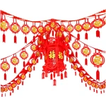 3 Sets Chinese New Year Hanging Ornaments Chinese New Year Garland Chinese Spring Festival Lantern for Lunar New Year Chinese New Year Spring Festival Home Restaurant Decoration
